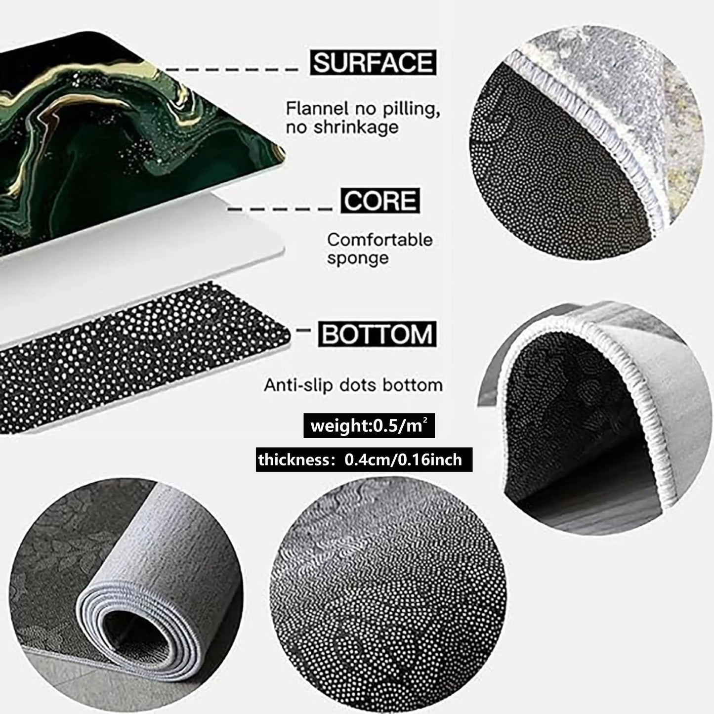 VIKAMA Motorcycle Display Floor Mat, Dirt-Resistant Home Decoration, Corridor And Passageway Carpet, Room Bedside Blanket