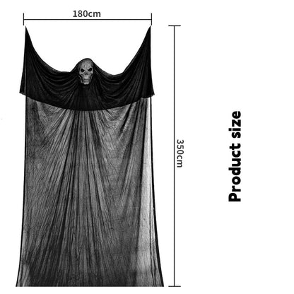 Hanging Skull Ghost Halloween Decoration with Light and Sound Options