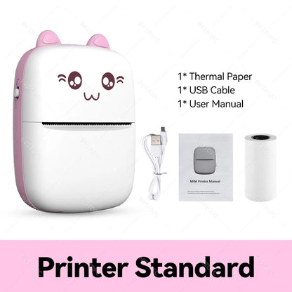 Portable 58mm Mini Thermal Photo & Label Printer - Bluetooth Sticker Memo Printer for iOS & Android (Compatible with 57mm Paper)