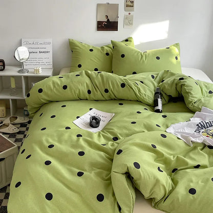 Striped Duvet Cover Bedding Set with Flat Sheet & Pillowcases — Multiple Sizes (Single/Twin/Full/Queen/King)