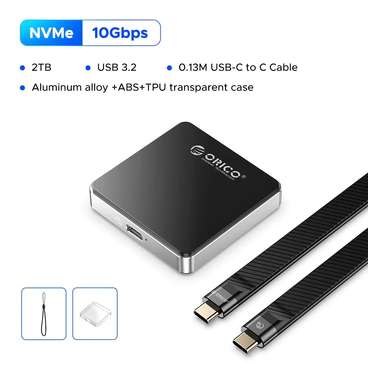 2.5-Inch SATA to USB-C HDD Enclosure — Tool-Free, Up to 6TB, UASP