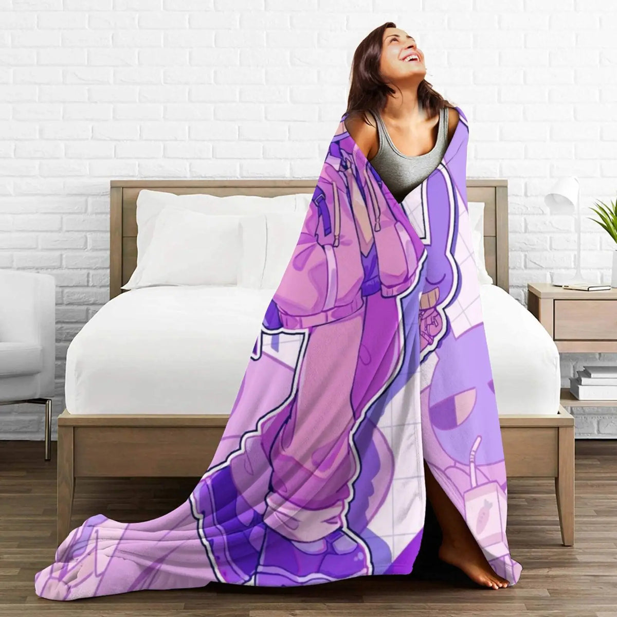 Digital Circus Anime Flannel Throw Blanket – Soft, Cozy & Funny Game Theme for Living Room & Home Decor
