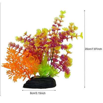 Artificial Aquarium Plants — Plastic Underwater Decorations for Fish Tanks, Realistic Aquarium Decor