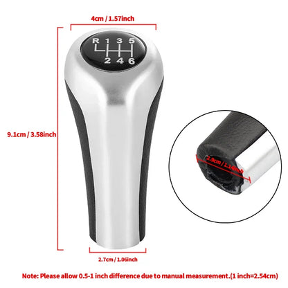 For BMW 1 3 5 6 Series E46 E53 E60 E61 E63 E65 E81 E82 E83 E87 E90 E91 E92 X1 X3 X5 Matt Chromed Gear Shift Knob 5 / 6 Speed