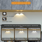 Ultra Thin Motion Sensor LED Cabinet Light - Dimmable USB Rechargeable, 3 Color Modes for Kitchen Wardrobe Bedroom Stairs