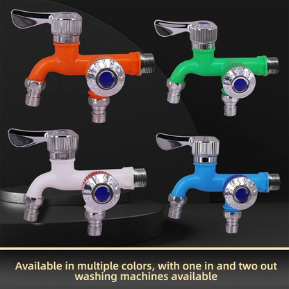 Multi-Function Splash-Proof Plastic Faucet — Wall-Mount Dual-Control Washing Machine & Kitchen Adapter