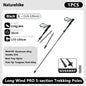 Ultralight Carbon Fiber 5-Section Folding Trekking Poles, Collapsible Quick-Lock Hiking Poles Adjustable 103–120 cm (40.6–47.2 in) or 115–135 cm (45.3–53.2 in)