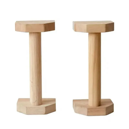 Wooden Beech Parallette Push-Up Bars 2-Pack - Anti-Slip Push-Up Stands for Strength Training & Core Workouts