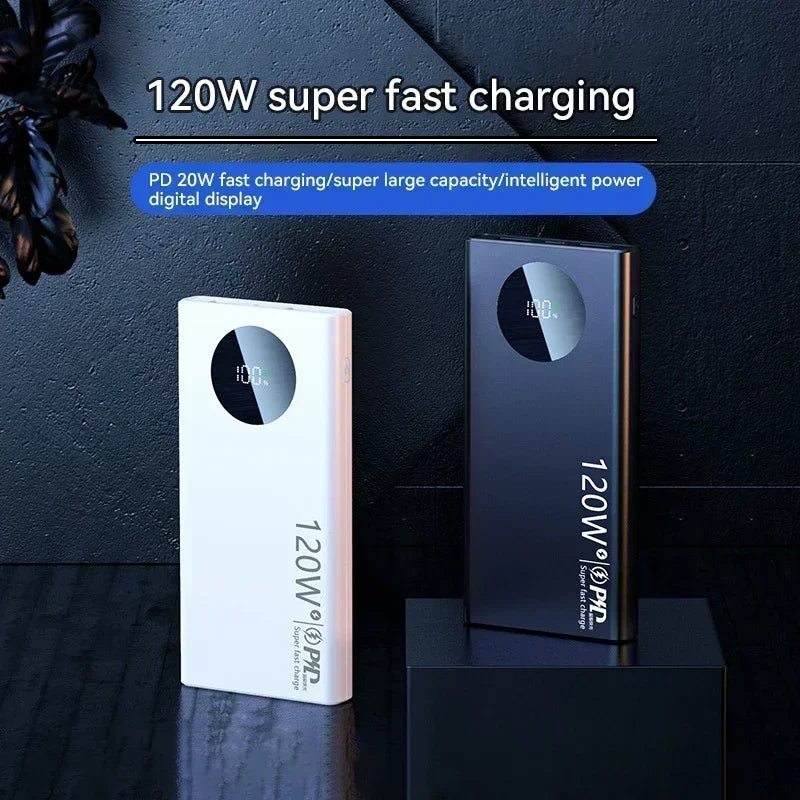 500000mAh Power Bank 120W Super Fast Charging PD20W Dual Way Digital Display Airplane Safe CCC For iPhone Samsung Xiaomi