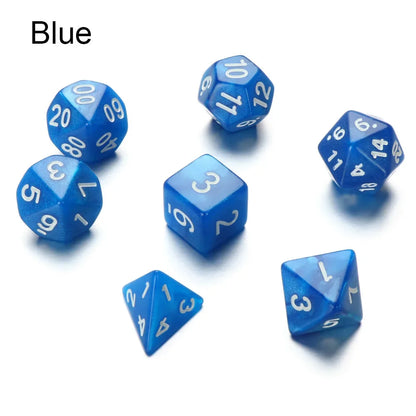 7-Piece Black Polyhedral Dice Set for D&D TRPG Tabletop RPG, Board & Card Games