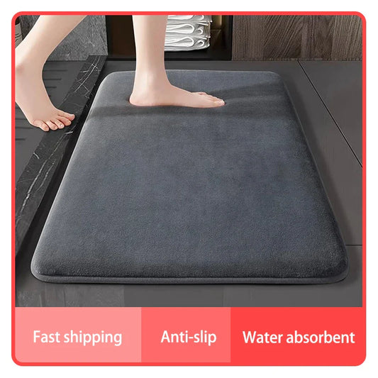 Coral Velvet Super Absorbent Bath Mat – Non-Slip Quick-Dry Bathroom & Door Mat