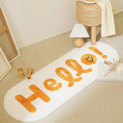 VIKAMA Cartoon Cat Carpet For Cooling And Keeping Warm, Long Bedside Blanket For Bedrooms, Corridor Floor Mat, Home Decoration