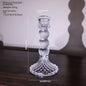 Clear Glass Pillar Candle Holder Table Candlestick for Dining Room Decor