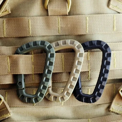 Tactical Carabiner D-Ring Clips for Backpack & Keychain - 1-10 Pack