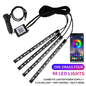 Neon LED Car Interior Ambient Light Kit – RGB Foot Strip Lighting with APP & Remote Control, Music Sync Car Decor Lamp