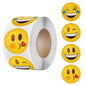 500Pcs/Roll Cartoon Funny Smile Face Expression Reward Stickers 8 Designs 2.5cm/1.0in Round For PC Pad Fridge Gift Diy Decor