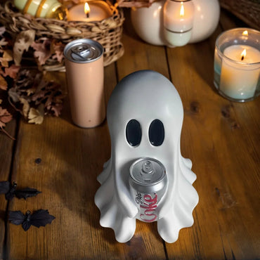 1 Piece of Halloween Cute Ghost Holding Coke Statue Ornament, Funny and Cute Shape, Home Desktop Holiday Atmosphere Decoration Good Item