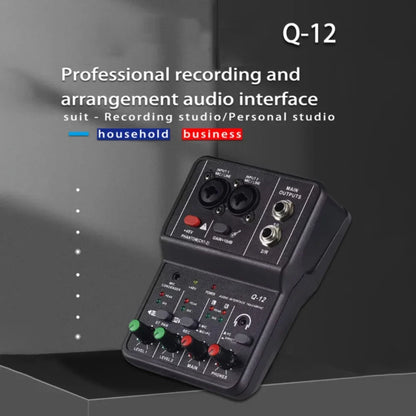 2-Channel Portable USB Audio Interface Mixer – Mini Sound Card for Guitar Recording, Studio Singing & Live Streaming