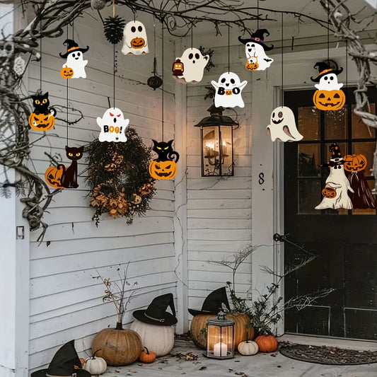 12-Piece Paper Halloween Ghost Decorations