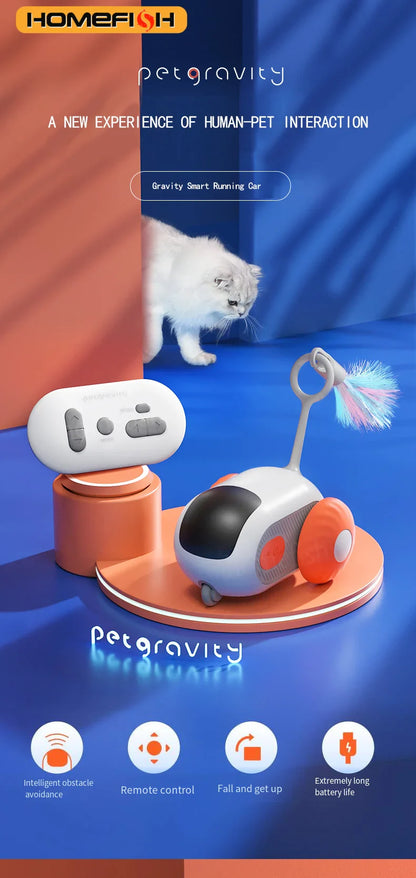 Interactive Remote Control Cat Toy Car – 2 Modes Automatic Moving Toy for Cats and Small Dogs, Kitten Training
