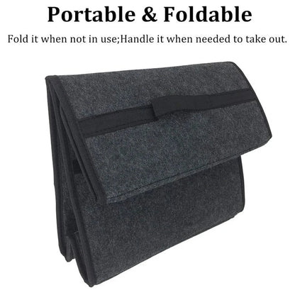 Woolen Felt Car Trunk Organizer Multi-Pocket Under-Seat Cargo Storage Bag