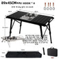 Folding IGT Camping Table – Portable Aluminum Frame with Wood-Grain Top, Adjustable Height 38–55 cm (15–22 in), 95×45 cm Surface (37×18 in) – Compact Foldable Picnic & BBQ Table