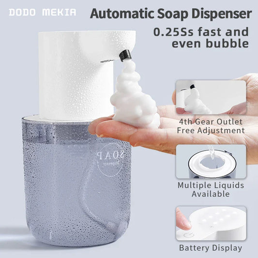 Wall-Mounted Automatic Foam Soap Dispenser 400 ml (13.5 fl oz) Rechargeable Touchless Induction Sensor for Bathroom