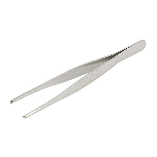 Toothed Tweezers 5 in (125 mm) Stainless Steel Precision Needle Holder for Suturing - 1 Pc