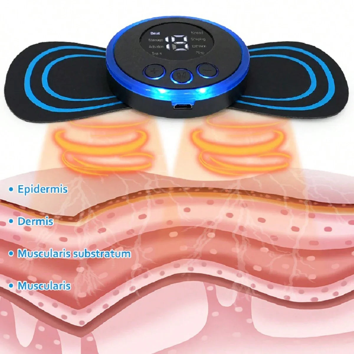 1PC Smart Mini Neck Massager Sticker USB Rechargeable Multi-function Massage Device Portable Shoulder & Neck Massager