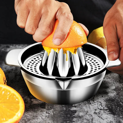 Stainless Steel Manual Citrus Juicer - Portable Lemon & Orange Handheld Squeezer for Home Kitchen
