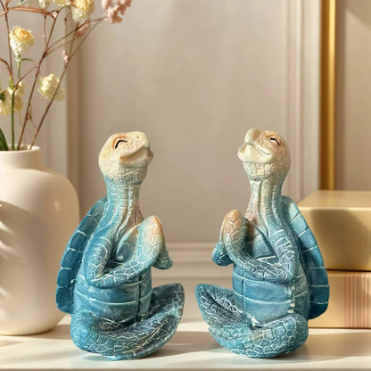 1 Piece of Resin Craft Meditation Turtle Statue, Resin Zen Decoration, Home and Garden Sculpture, Resin Zen Decoration Suitable for Turtle Enthusiasts and Collectors.