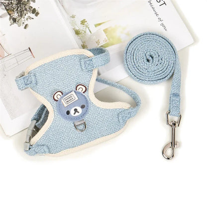 Cute Rabbit & Small Pet Harness Leash Set Padded Adjustable Harness with Leash (Sizes S, M) for Rabbits & Cats