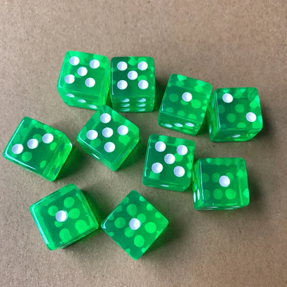 10pcs/set Transparent Dice Right Angle Dice Board Game Accessories 16mm