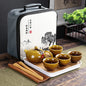 Portable Chinese Kung Fu Travel Tea Set with Carrying Bag & Gaiwan