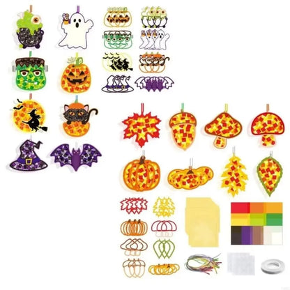 Halloween Handmade Paper-Cutting Hanging Decoration Set – Eco-Friendly DIY Paper Craft for Home, Party & Family Activity – Set 1 & Set 2
