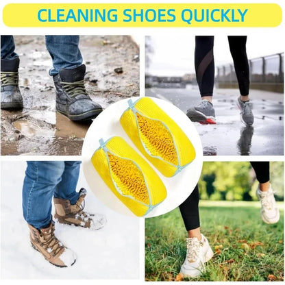1-Pack Padded Shoe Wash Bag Mesh Laundry Protector with Plush Lining & Zipper for Sneakers