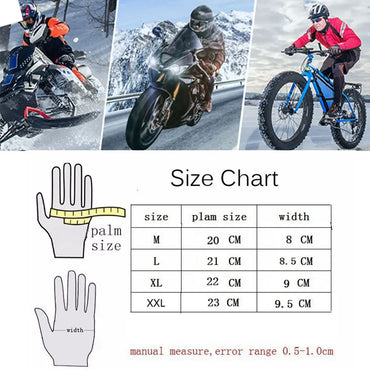Black/White Leather Motorcycle Gloves — Waterproof Racing Riding Gloves for Men, Breathable Protective Biker Gloves