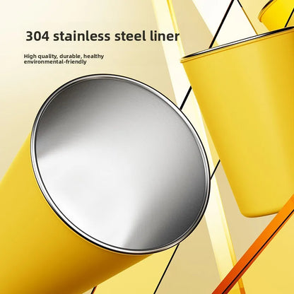 304 Stainless Steel lce cup 6 Color Options Coffee cup Leak - Proof Double use Direct Drink & Straw  Food Grade Stackable