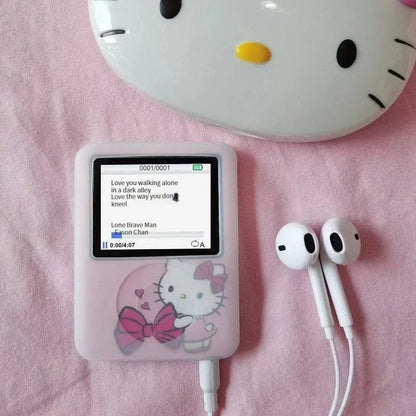 Kawaii Cartoon Mini MP3 Player — Portable Anime Walkman, USB Rechargeable with External Speaker