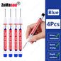 20mm Long-Head Deep Hole Marker Pens - Waterproof Fast-Dry Oil Markers for Wood, Metal & Glass (Red/Black/Blue/Green)
