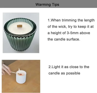 Flat Wooden Candle Wicks with Iron Stand and Base Holder – Wooden Wick Cores for DIY Candle Making
