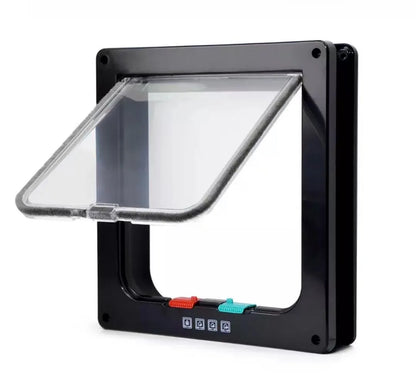 Pet Flap Door with 4-Way Security Lock — ABS Plastic Cat & Small Dog Door Kit