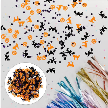 Halloween Confetti Table Scatter Decorations – Plastic Ghost, Cat or Spider Shapes for Party Tables, Spooky Day Displays & Halloween Supplies