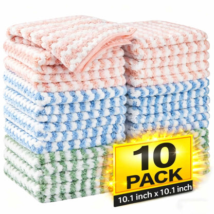 30-pack Non-stick, Sewage-resistant, Corrugated Microfiber Kitchen Cloths - Household Cleaning Cloths