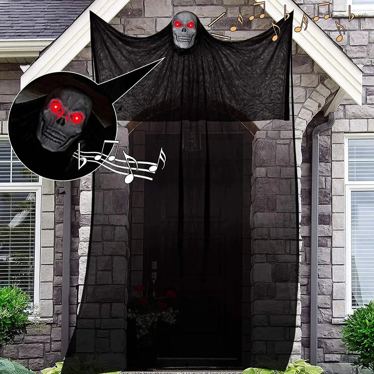 Large Hanging Ghost Halloween Decoration with Light Options