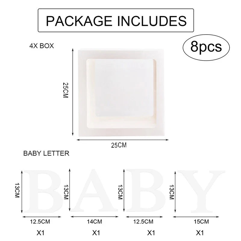 25cm BABY Letter Box Balloon Boxes Baby Shower Boy Girl 1st Birthday Party Decoration Kids Babyshower Gender Reveal Party Decor