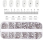 100/50cm Luxury Crystal Chain Nail Charms - 1.5/2mm Clear & AB Diamond Nail Art Decoration