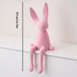 Resin Flocked Rabbit Statue Animal Sculpture Handmade Bunny Decor Cute Easter Gift Figurine Elegant Tabletop Ornament