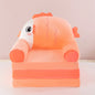 Foldable 3-Layer Plush Kids Sofa Chair Cartoon Baby Seat with Removable Cover