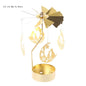 Rotary Spinning Tea Light Candle Holder Metal Tabletop Stand for Wedding and Home Decor, 3.15 x 5.12 in (8 x 13 cm)